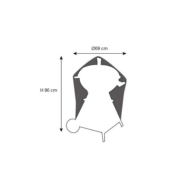 Cover til rund grill - vandt�t overtr�k til havegrill - kuglegrill �69 cm
