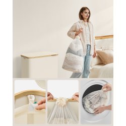 Vasket�jskurv med 3 rum - 3 vasket�jsposer - 150 liter - creme hvid