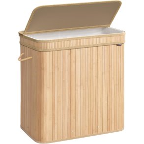 Vasket�jskurv i bambus med 3-delt vasket�jspose - 150 liter - brun