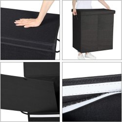 Vasket�jskurv med 2 rum og vasket�jspose - 142 liter - sort