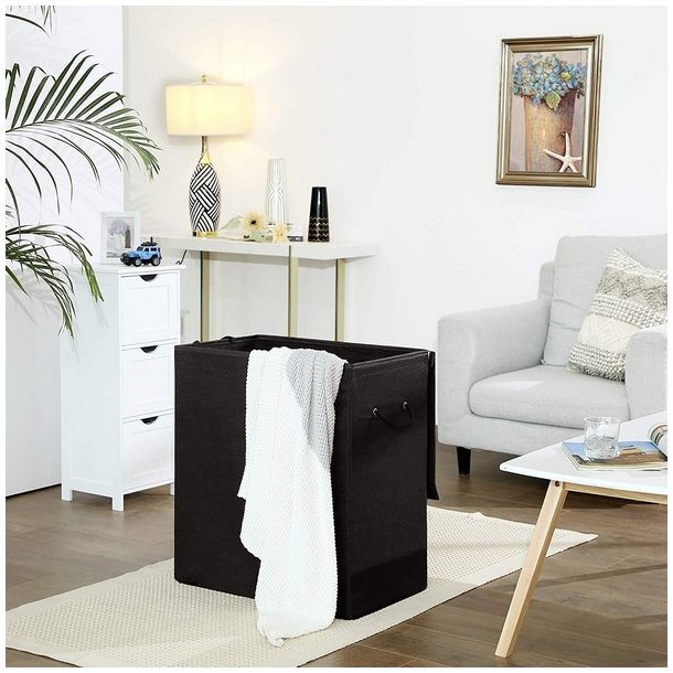 Vasket�jskurv med 2 rum og vasket�jspose - 142 liter - sort