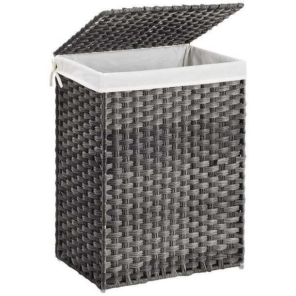 Vasketjskurv med vasketjspose - 90 liter - gr vasketjskurv