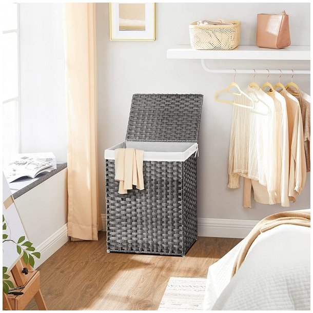 Vasket�jskurv med vasket�jspose - 90 liter - gr� vasket�jskurv