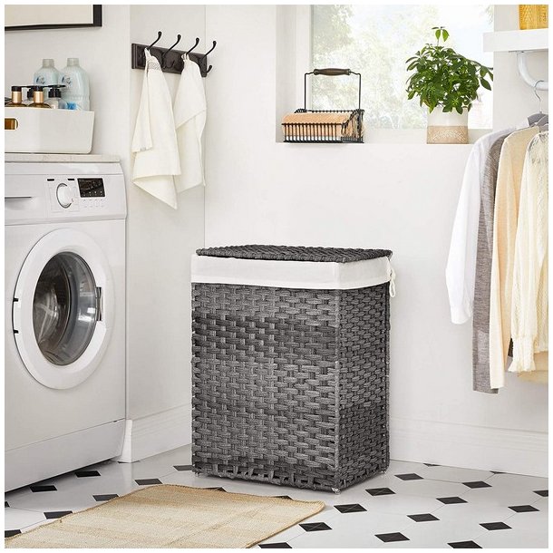 Vasket�jskurv med vasket�jspose - 90 liter - gr� vasket�jskurv