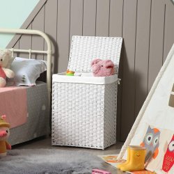 Vasket�jskurv med vasket�jspose - 90 liter - hvid vasket�jskurv