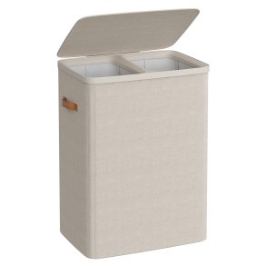 Vasket�jskurv med 2 rum - 2 vasket�jsposer - 170 liter - beige
