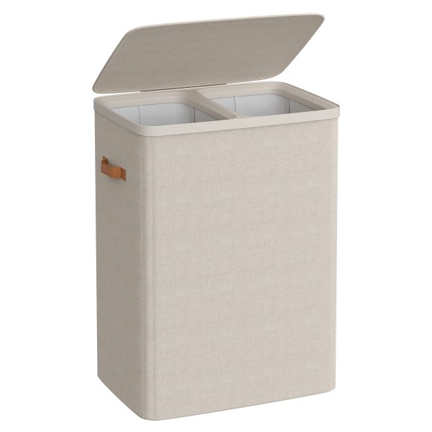 Vasket�jskurv med 2 rum - 2 vasket�jsposer - 170 liter - beige