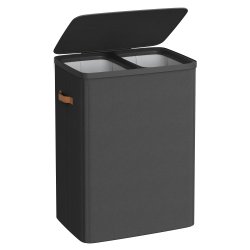 Vasket�jskurv med 2 rum - 2 vasket�jsposer - 170 liter - sort