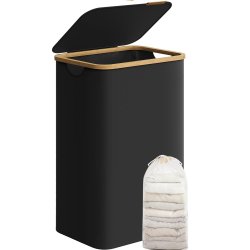 Vasket�jskurv med vasket�jspose - 90 liter - sort Oxford-stof