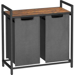 Vasket�jskurve med 2 rum - 2 vasket�jsposer - rustik brun