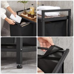 Vasket�jskurve med 2 rum - 2 vasket�jsposer - rustik brun