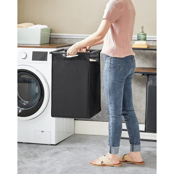 Vasket�jskurve med 2 rum - 2 vasket�jsposer - rustik brun