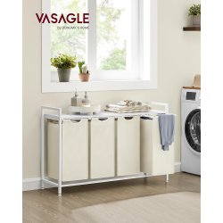 Vasket�jskurve med 4 rum - 4 vasket�jsposer - hvid