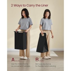 Vasket�jskurve med 4 rum - 4 vasket�jsposer - rustik brun