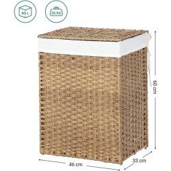 Vasket�jskurv med vasket�jspose - 90 liter - brun vasket�jskurv