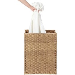 Vasket�jskurv med vasket�jspose - 90 liter - brun vasket�jskurv