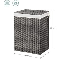 Vasket�jskurv med vasket�jspose - 90 liter - gr� vasket�jskurv