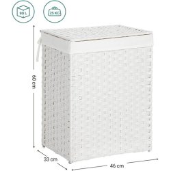 Vasket�jskurv med vasket�jspose - 90 liter - hvid vasket�jskurv