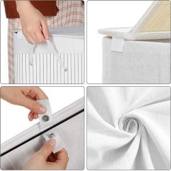 Vasket�jskurv i bambus med 2 delt vasket�jspose - 100 liter - hvid