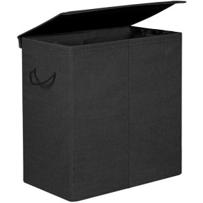 Vasket�jskurv med 2 rum og vasket�jspose - 142 liter - sort
