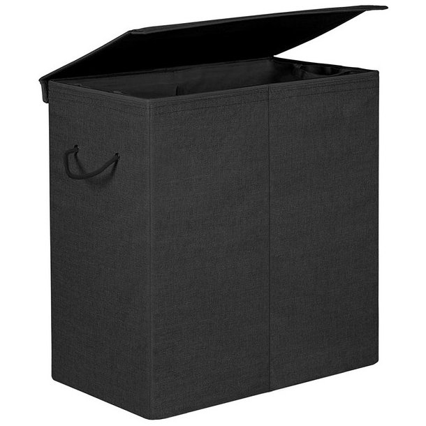 Vasket�jskurv med 2 rum og vasket�jspose - 142 liter - sort