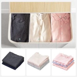 Vasket�jskurv i bambus med 3-delt vasket�jspose - 150 liter - hvid