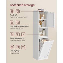 Badevrelsesskab med vasketjskurv - hvid - 40x40x170