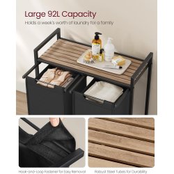 Vasket�jskurve p� stativ med 2 rum - 2 vasket�jsposer - brun