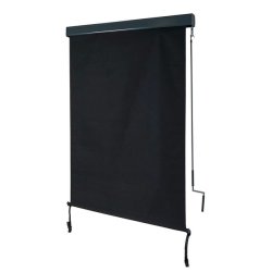 Vertikalmarkise 250 x 100 cm - sort antracit lskrm og lsejl