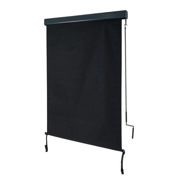 Vertikalmarkise 250 x 100 cm - sort antracit lskrm og lsejl