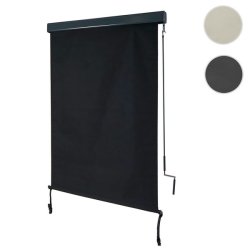 Vertikalmarkise 250 x 100 cm - sort antracit lskrm og lsejl