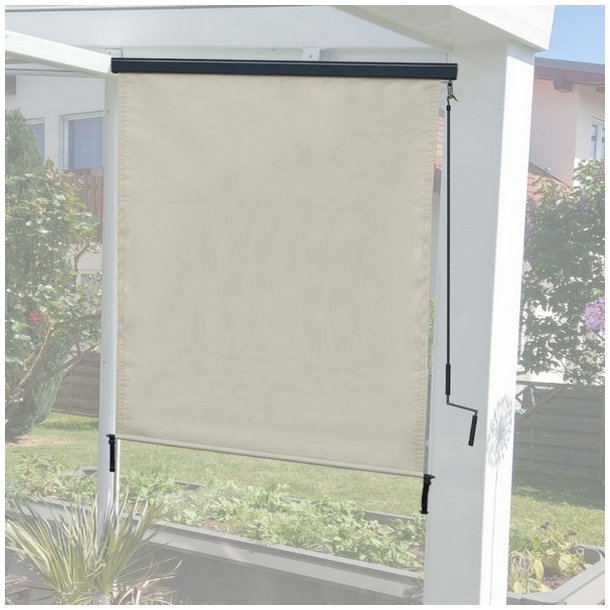 Vertikalmarkise 250 x 140 cm - creme beige lskrm og lsejl