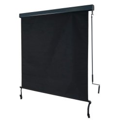Vertikalmarkise 250 x 140 cm - sort antracit l�sk�rm og l�sejl