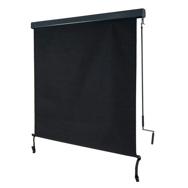 Vertikalmarkise 250 x 140 cm - sort antracit l�sk�rm og l�sejl