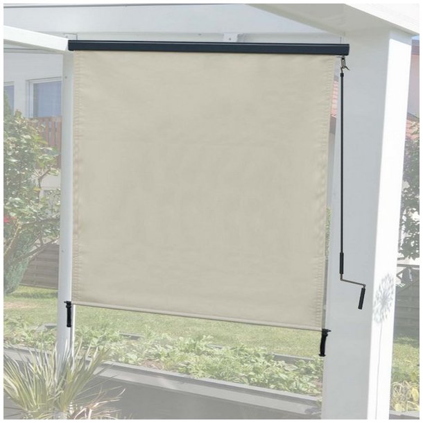 Vertikalmarkise 250 x 180 cm - creme beige lskrm og lsejl