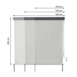 Vertikalmarkise 250 x 180 cm - creme beige lskrm og lsejl