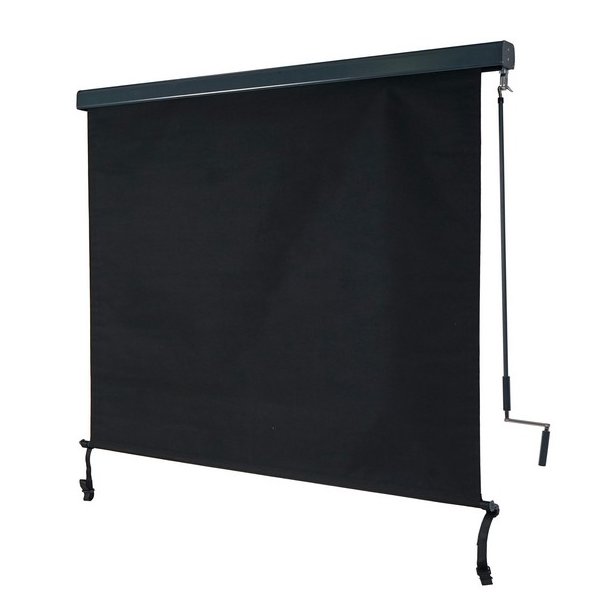 Vertikalmarkise 250 x 180 cm - sort antracit l�sk�rm og l�sejl