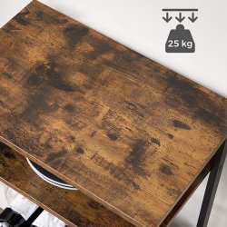 Vinreol til 20 flasker og glasholdere - rustik brun 50x32x100