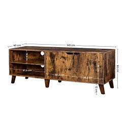 TV-b�nk - retro TV-bord - vintage rustik brun 140x40x50 cm