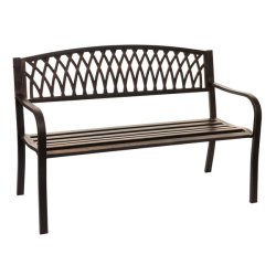 Parkb�nk - st�lb�nk i pulverlakeret st�l ~ vintage bronze haveb�nk