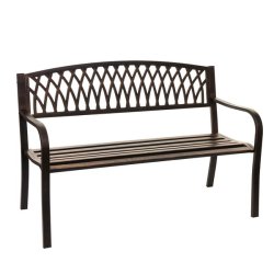 Parkb�nk - st�lb�nk i pulverlakeret st�l ~ vintage bronze haveb�nk