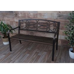 Parkb�nk og haveb�nk - vintage bronze st�lb�nk i pulverlakeret st�l