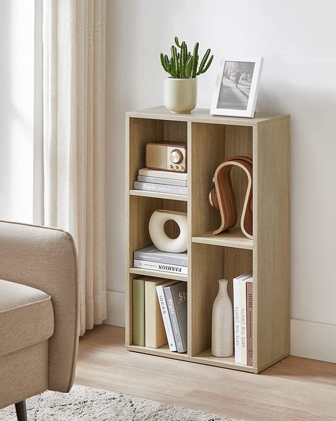 Bogreol - reol i industrielt design - eg brun 50x24x80
