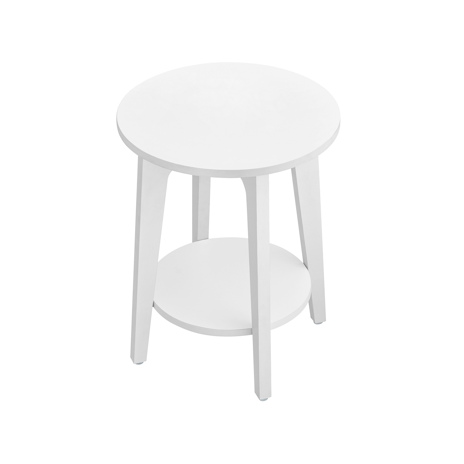 Hjørnebord - rundt sidebord - sengebord - hvid Ø40 x H50