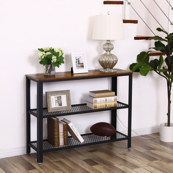 Konsolbord - sidebord i industrielt design - rustik brun