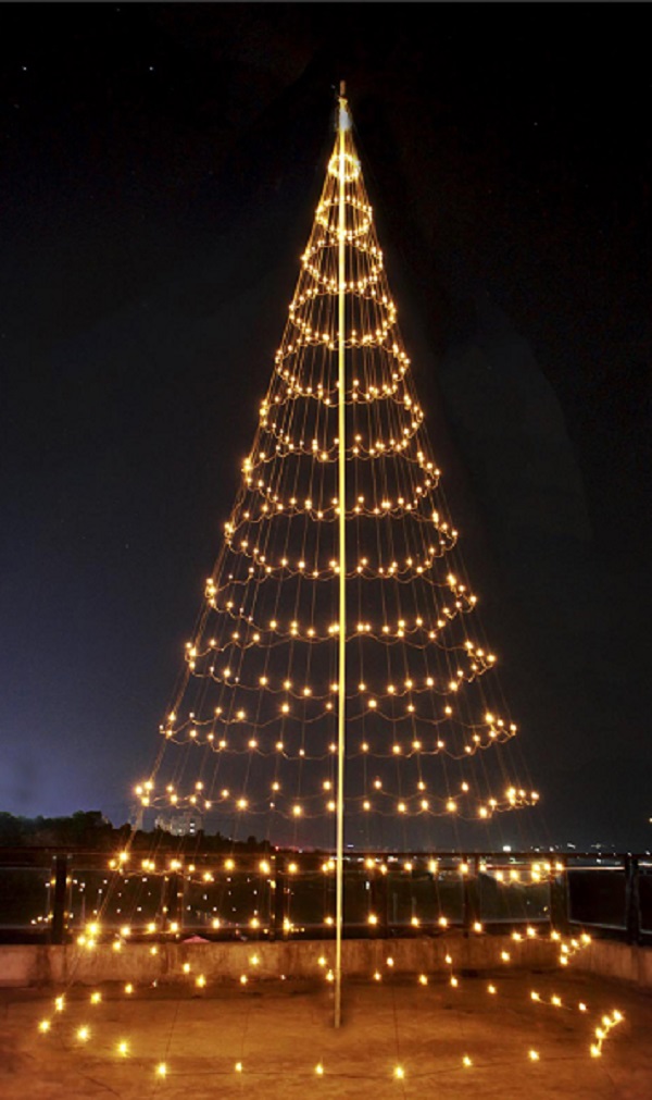 junk overskydende Grund Lysnet til flagstang 8-9 M - lyskæde, lystræ og lyscirkler til flagstang på  8-9 meter