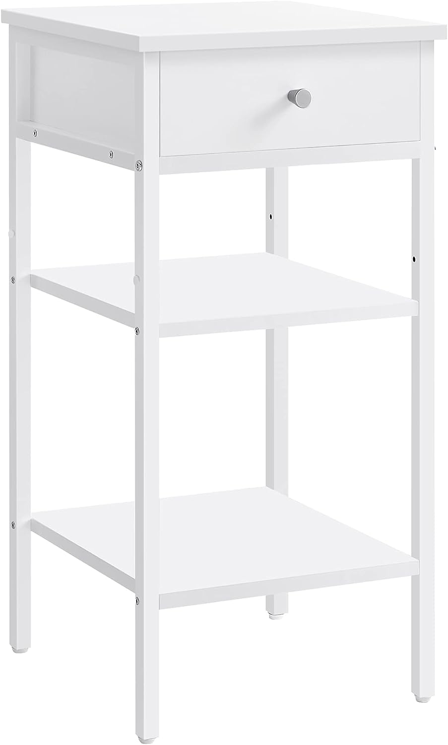 Natbord - sidebord i industrielt design - hvid 35x35x70