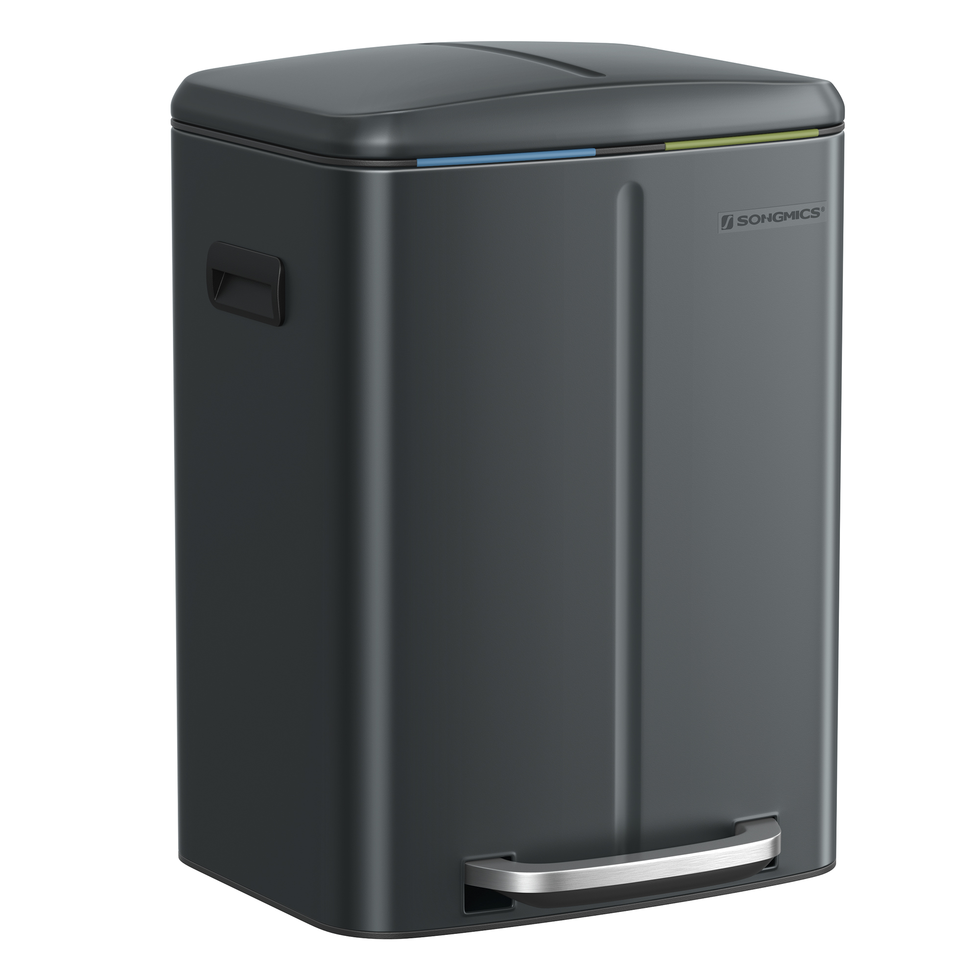 Skraldespand - pedalspand med soft close låg - 2x20L grå